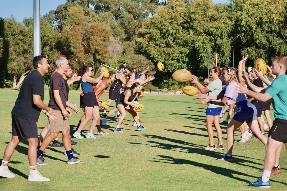 AFL intro social handball drill